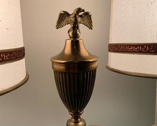 Brass Eagle Double Student Table Lamp