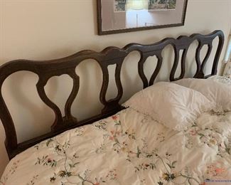 King Size Bed With Decorative Wood Headboard