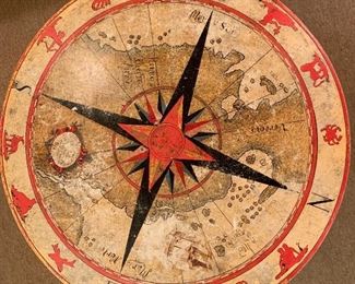 Zodiac Themed Round Wood Coffee Table