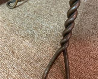 Antique Royal M.M. Co Piano Stool With Twisted Metal Legs