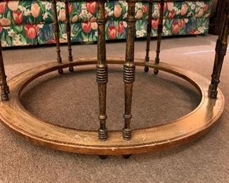 Zodiac Themed Round Wood Coffee Table