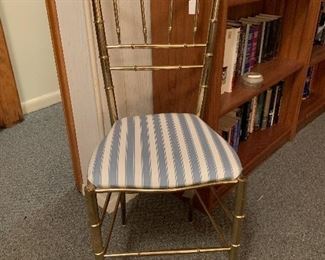 Hollywood Regency Brass Faux Bamboo Chiavari Chair