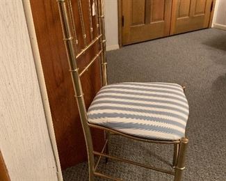 Hollywood Regency Brass Faux Bamboo Chiavari Chair