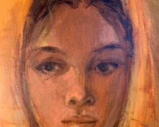 Original Neo Realist Acrylic Painting "Young Girl" by ROMEO VILLALVA TABUENA