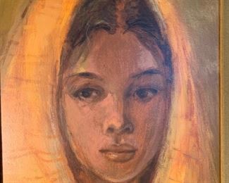 Original Neo Realist Acrylic Painting "Young Girl" by ROMEO VILLALVA TABUENA