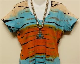 13. $800 - Johnathan Nez Native American Navajo Statement Necklace Triangle Pendant