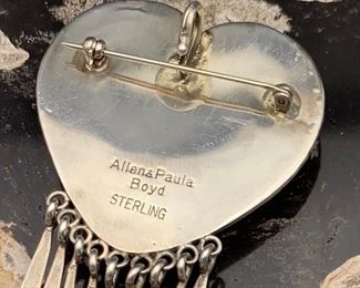 31. $400 - Allen & Paula Boyd Navajo Sterling Silver Sugilite Heart Pin / Pendant