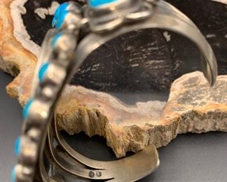 43. $550 - Dean Brown Native American Navajo 1921 Morgan Silver Dollar Cuff Bracelet