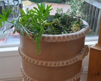 $100 Clay Planter 
31"H x 22"Round
Has been indoors but, can be used outdoor.
