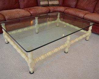  $100 Glass Top Coffee Table with Wood Base
63" x 44" x 16"H Glass 1/2" thick