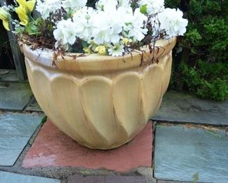 $30.00 each have 3 of them.  Outdoor Ceramic Planters  23"Round x 19"H