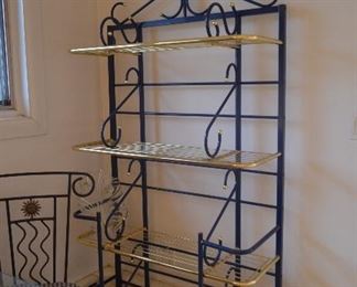 $40 Bakers Rack 31"W x 18"D x 70"H Blue and gold 