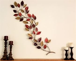 Wall decor & four candle holders