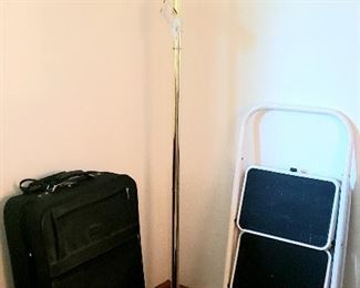 Luggage, floor lamp & step stool