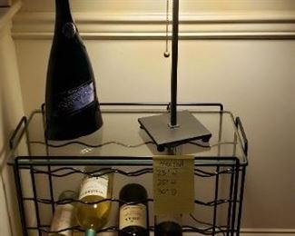 WINE TABLE WITH GLASS TOP...$95