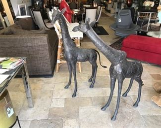 Pair of Bronze Giraffes 52"H x 42"L x 8"W Sale Price $2800. Adorable!!! 