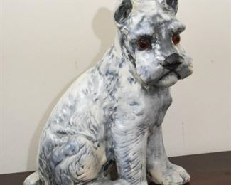 $15 - Ceramic / Pottery Dog Statue - 11" H