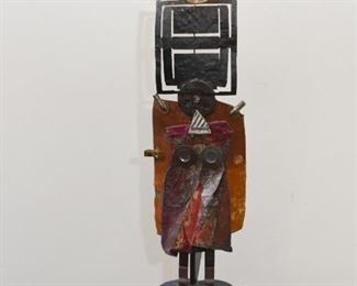 $75 - Assemblage Art Sculpture (Unsigned)  - 6.75" L x 3" W x 19.75" H