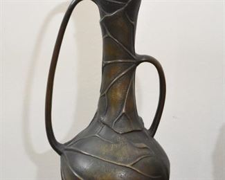 $32 - Metal Art Nouveau Style Vase - 9.5" H