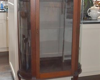 $150 - Antique Oak Display Cabinet (no key) - 33" L x 11.25" W x 58" H