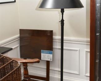 $85 - Black Metal Floor Lamp with Black Shade - 52" H including shade