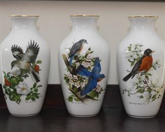 $10 Each - Kaiser Bird Vases (Danbury Mint) - 11" H (Middle vase is SOLD)