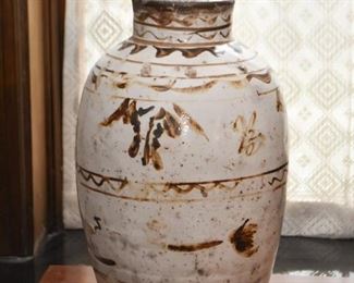 $300 - Chinese Ming Dynasty Pottery Wine Jar - 17" H