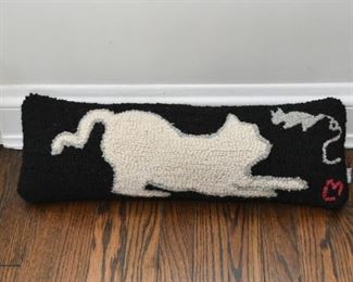 $8 - Long Lumbar Pillow (Cat & Mouse) - 23" L