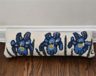 $8 - Long Lumbar Pillow (Irises) - 23" L