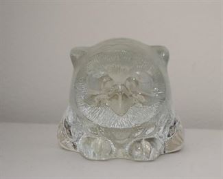 $10 - Goebel Glass Owl Paperweight / Figurine - 3" L x 2.5" W x 3" H