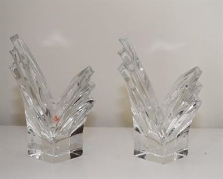 $14 - Pair of Crystal Taper Candle Holders