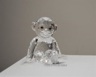 $45 - Swarovski Crystal Chimpanzee Monkey Miniature / Figurine (with box)
