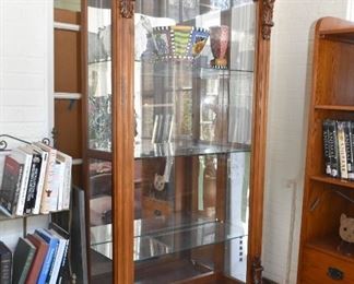 $400 - Beautiful Lighted Display Cabinet with One Large Sliding Door - 40.75" L x 17" W x 83" H