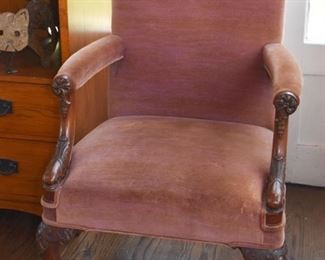 $50 - Antique / Vintage Open Armchair with Carved Details