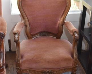 $75 - Antique / Vintage Open Armchair with Carved Details