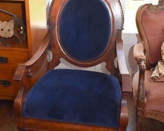 $95 - Antique / Vintage Open Armchair with Carved Details
