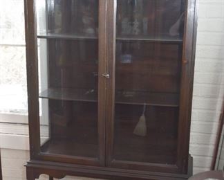 $150 - Antique / Vintage Display Cabinet - 38" L x 14.5" W x 66" H