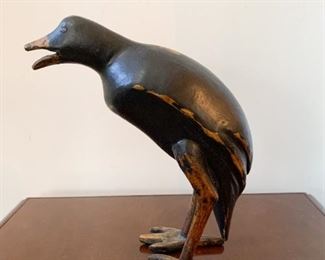 $40 - Wooden Blackbird / Crow Statue -10" H