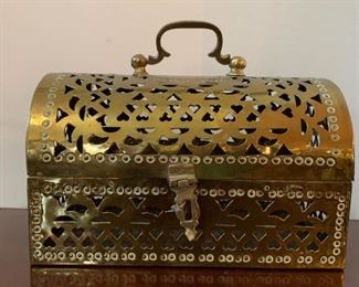 $20 - Brass Treasure Box - 9' L x 5.5" W x 6" H