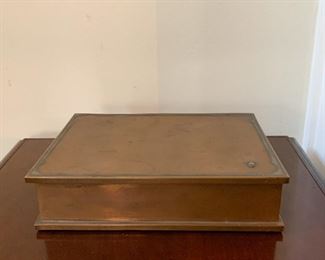 $48 - Copper Clad Wooden Box - 9.75" L x 7.25" W x 2.25" H