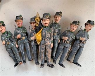 $25 for set - Vintage Wooden Toy Soldiers, Set of 7