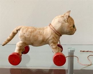 $45 - Vintage Cat Pull Toy - 10" L x 6.5" H