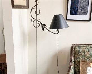 $75 - Antique / Vintage Metal Floor Lamp - 67.5" H