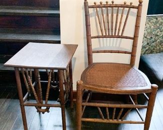 $40 for Set- Antique Side Chair & Table Set (table needs to be tightened up)