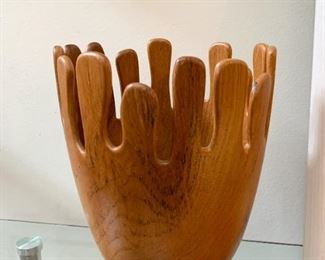 $40 - Contemporary Wood Vase (The Museum Shop) - 7.75" Dia x 9.75" H