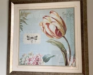 $40 - Framed Tulip Print - 25.25" L x 25.25" H