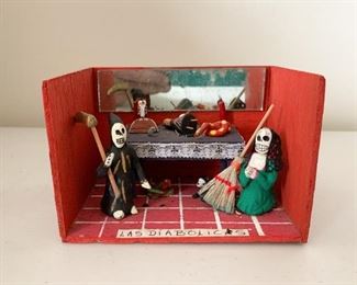$18 - Mexican Folk Art Day of the Dead Diorama / Shadow Box