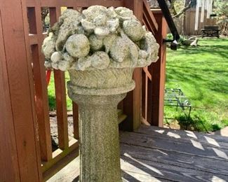 $250 - Concrete Garden Statue - Pillar with Fruit Bowl