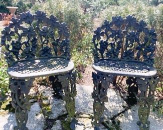 $350 for Set of 3 Pieces - Heavy Iron Garden Seating (2 Side Chairs & Settee)