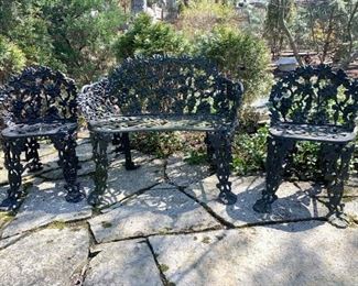 $150 - Set of Aluminum Garden Seating Set  (2 Side Chairs & Settee)